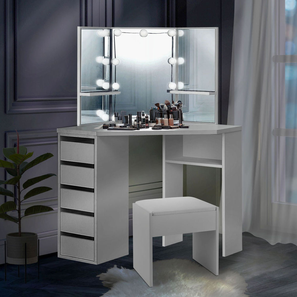 Schminktisch Nova mit Hocker Melly
