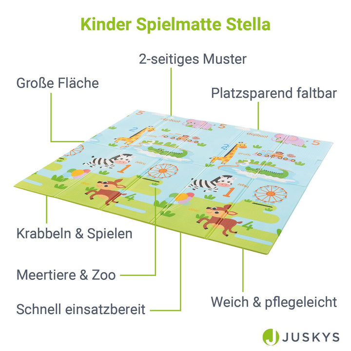 Spielmatte 180 x 200 cm mit diversen Tiermotiven