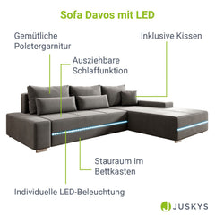 Sofa Davos mit LED