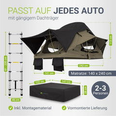 Dachzelt Lago für 2-3 Personen
