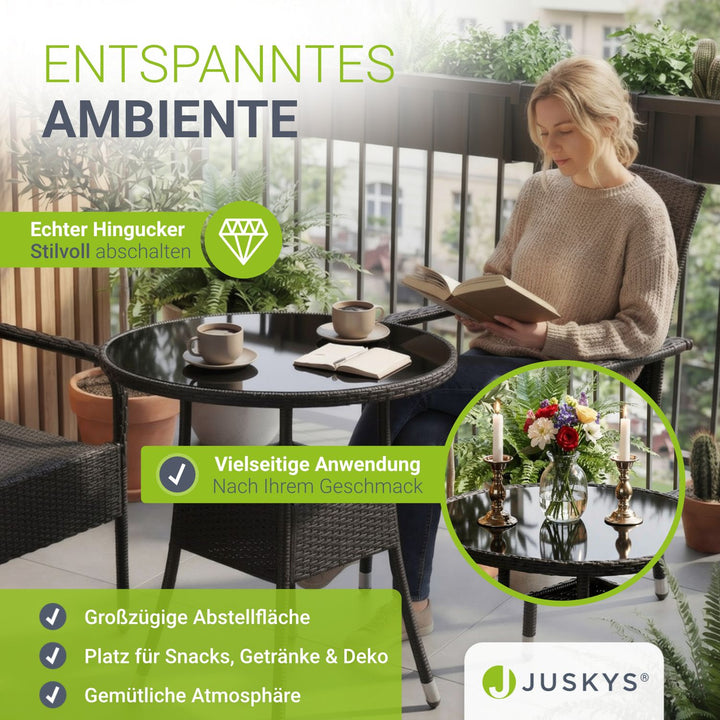 Runder Polyrattan Gartentisch Yoro