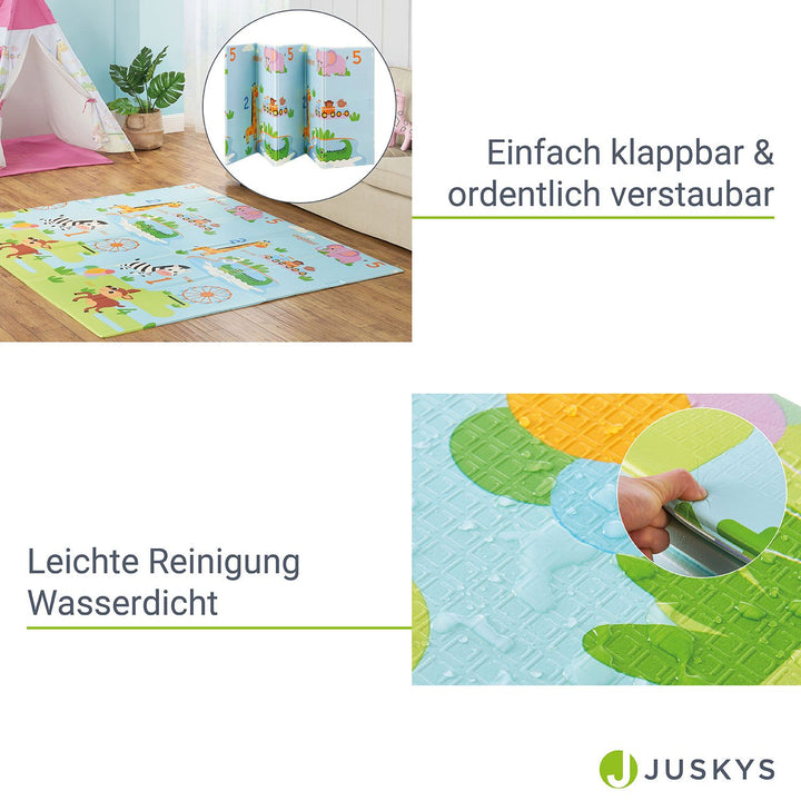 Spielmatte 180 x 200 cm mit diversen Tiermotiven