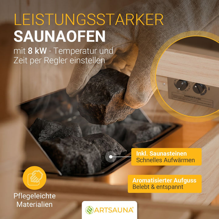 Fasssauna quadratisch Nolvik