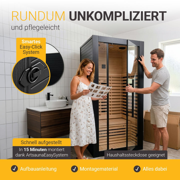Infrarotkabine Trondheim 90 - Schwarz