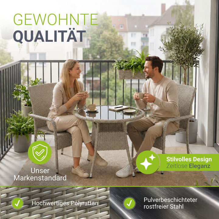 Runder Polyrattan Gartentisch Yoro